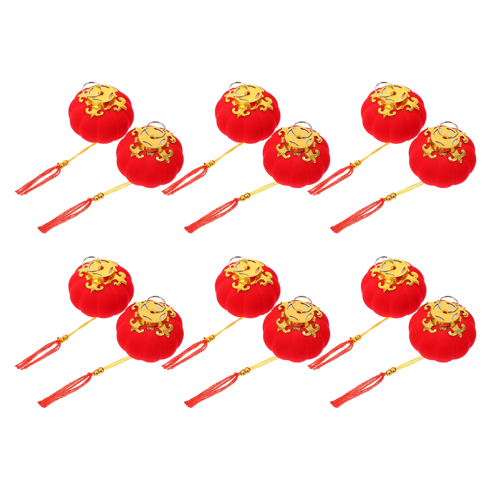 

Lanterns Chinese Lantern Red New Year Hanging Festival Spring Flocking Tree Pendant Mini Decor Wedding Paper Decoration Party