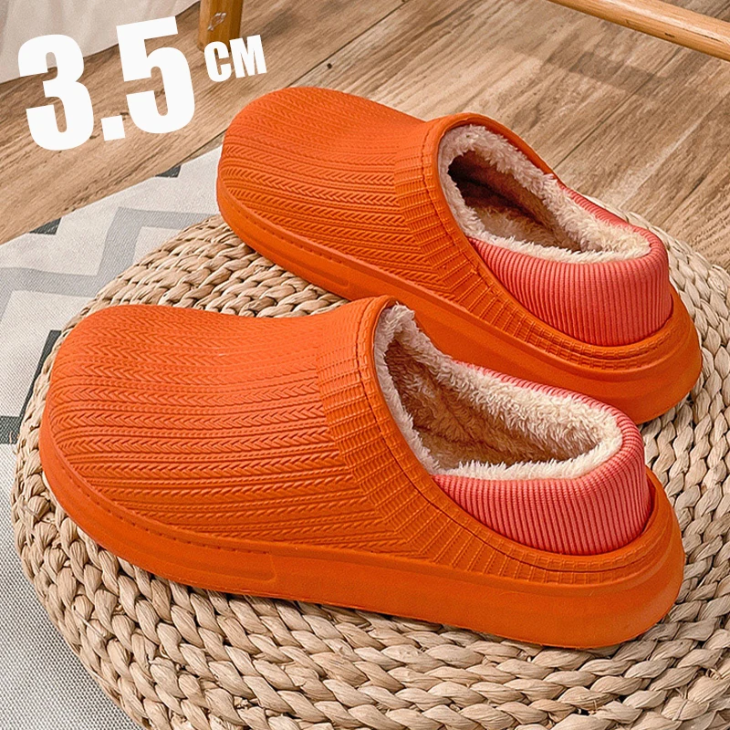 

Winter Women Slippers Warm Home Plush Slippers for Women Lightweight Platform Footwear Waterproof Anti-Slip Men's Floor Shoes