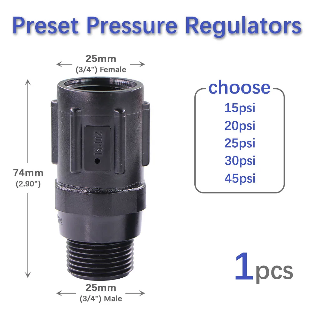 

Редуктор давления MUCIAKIE черный пластик 3/4 дюйма 15/20/25/30/45 PSI