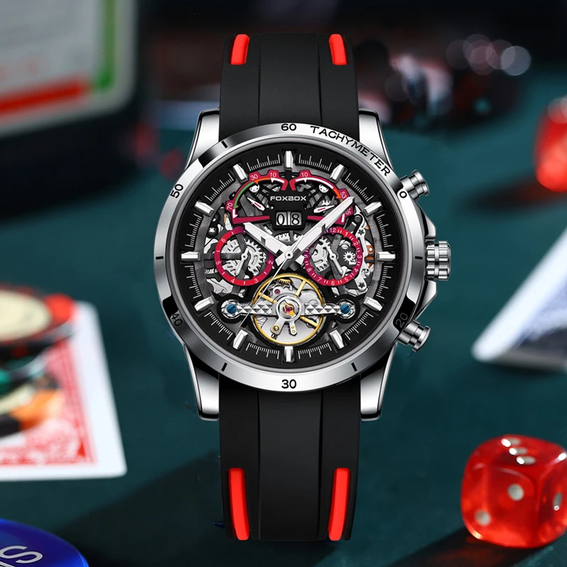 

LIGE Fashion Luxury Mechanical Men Watch Luminous Silicone Watch For Men Automatic Date Clock Business Waterproof Man Wristwatch