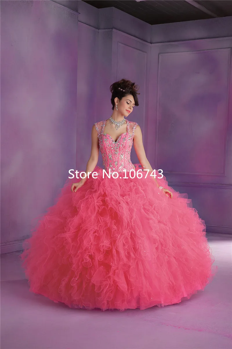 

Arrival Tulle Ruffled Sheer Back Luxury Beaded Prom Gown Lilac Ball Quinceanera gown 2018 Vestido mother of the bride dresses