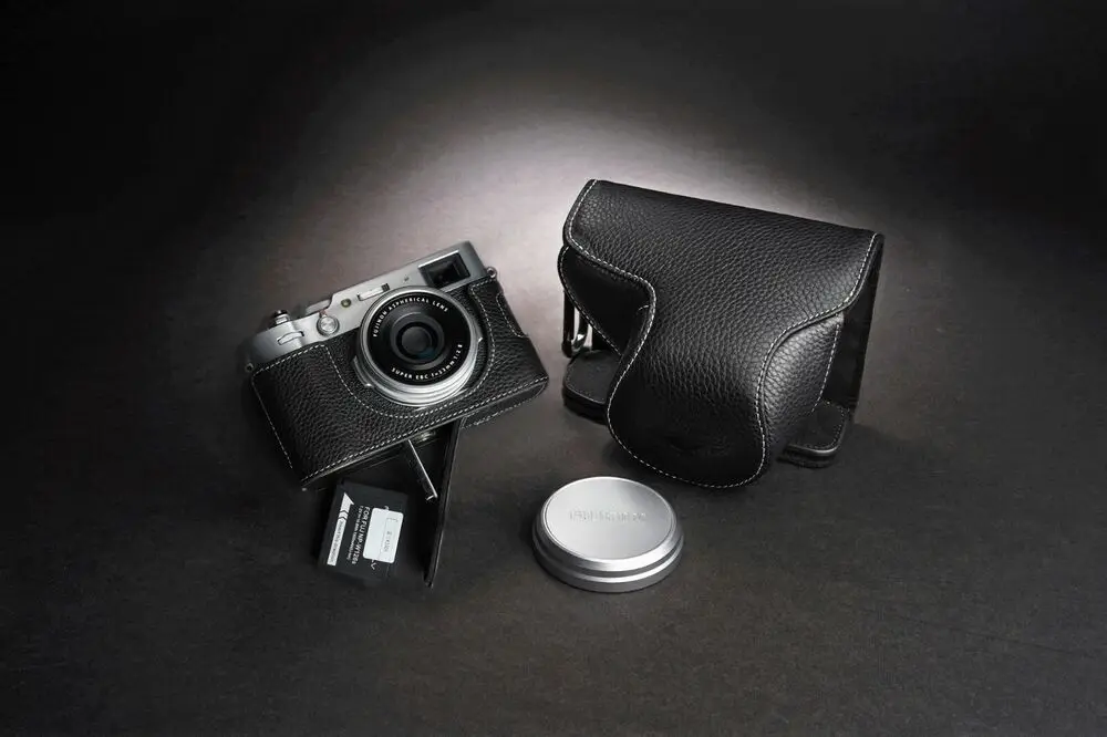 

Genuine Real Leather Full Camera Case Bag Cover for FUJIFILM X100V Bottom Open B