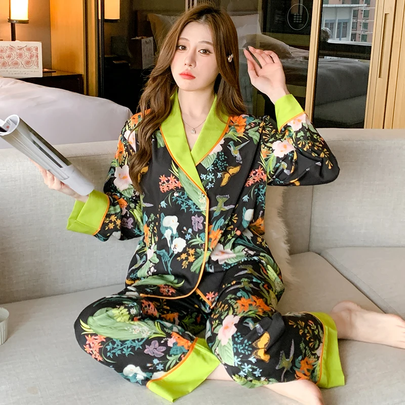 FUNISHI Women's Pajamas Sexy Sleepwear Summer Pajamas Loose Version Pajama Set Silk Plus Size Princess Style