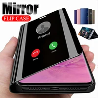 Smart Mirror Flip Case For OPPO Realme Pro Leather Shockproof Stand Phone Cover For Realme C12 C17 X50 X50M