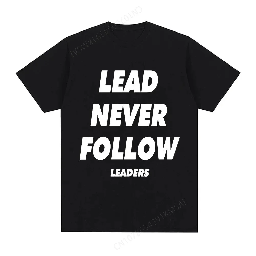 Фото 2025 новая модель Chief Keef Lead Never Follow Leaders футболка мужские модные винтажные футболки хлопковые футболки большого размера с короткими рукавами №1