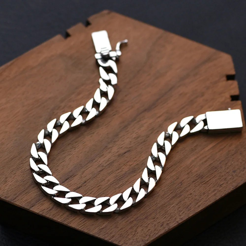 Браслет мужской из серебра 925 пробы с панцирным плетением 7 5 мм 87 дюйма длина 26-28 г