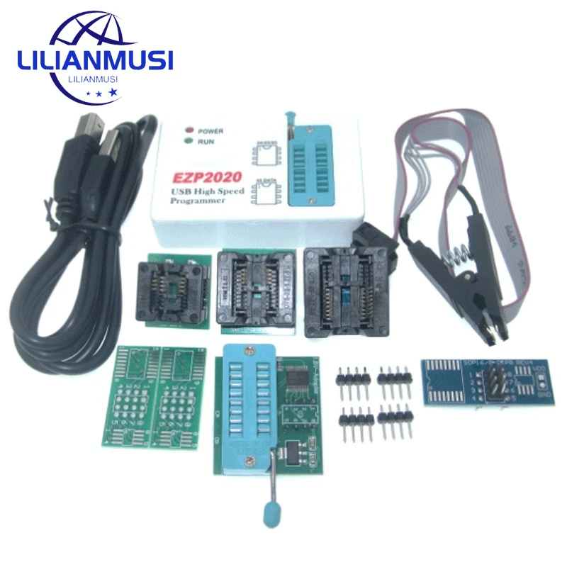EZP2020 Высокоскоростной USB-программатор SPI + 7 адаптеров лучше, чем EZP2013 EZP2010 2011, Поддержка 24 25 26 93 EEPROM 25 флеш-Bios