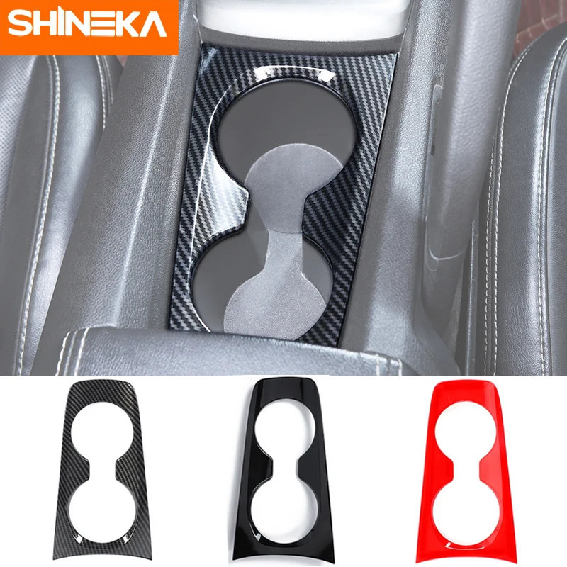 

SHINEKA ABS Car Gear Shift Water Cup Holder Decoration Cover Trim Stickers For Chevrolet Camaro 2010 2011 2012 2013 2014 2015