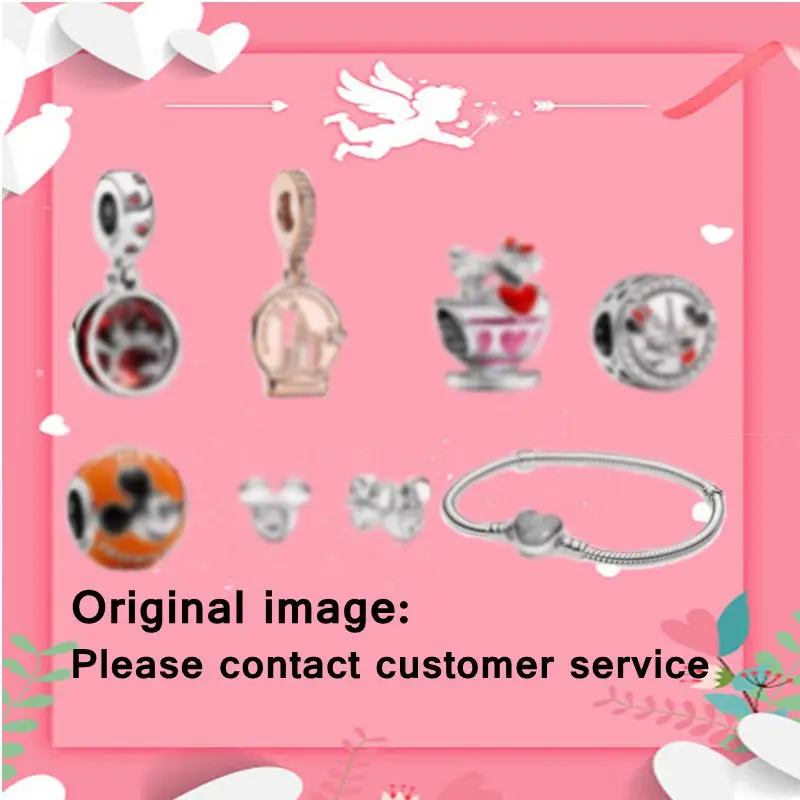 

2021 New High-quality 100% Original 925 Teacup Heart-shaped Snake Clasp Bracelet Series Valentine's Day Romantic Diy Gift