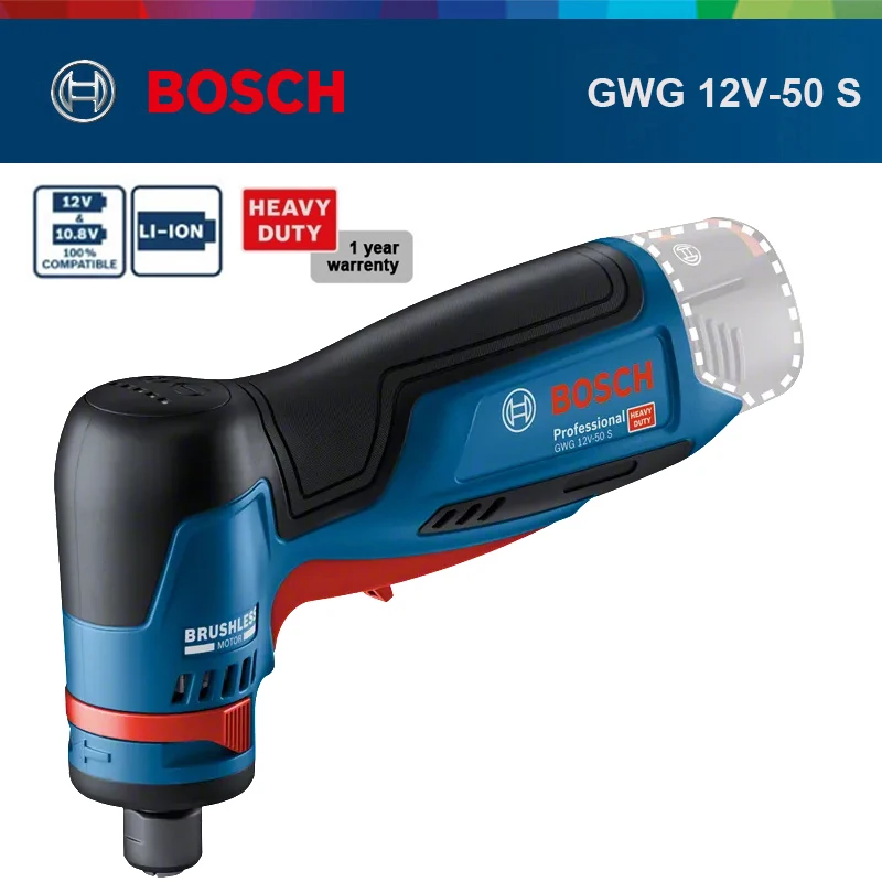 

Электрическая шлифовальная машина Bosch GWG 12V-50 S, аккумуляторная полировальная машина, бесщеточная угловая шлифовальная машина для домашнего использования, мини-шлифовальный станок