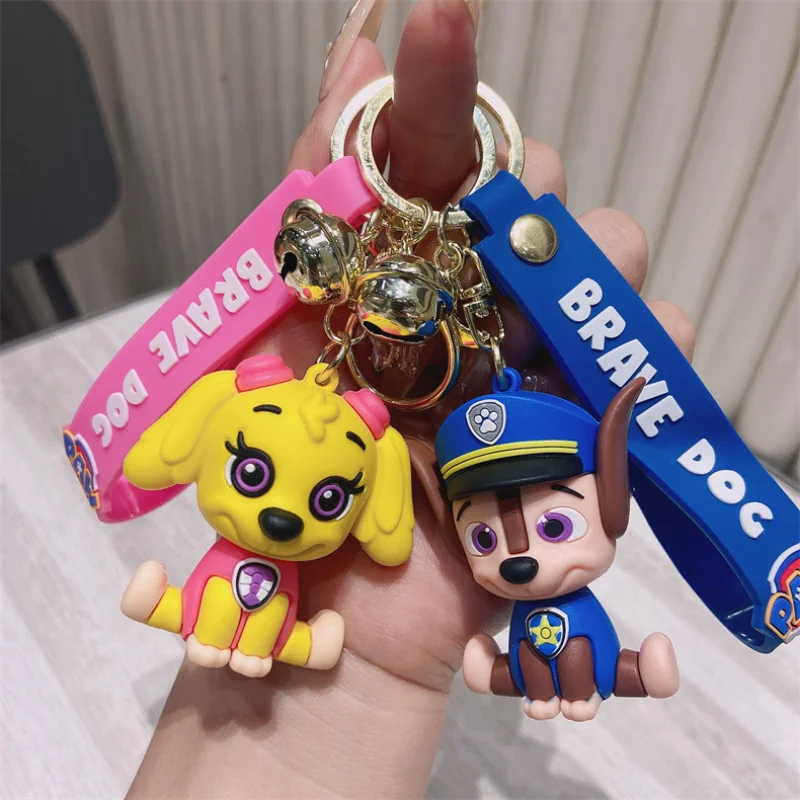 

Paw Patrol Keychain Couple Keychain Bag Cartoon Kawaii Key Chains Chase Skye Marshall Rubble Rocky Everest Tracker Zuma