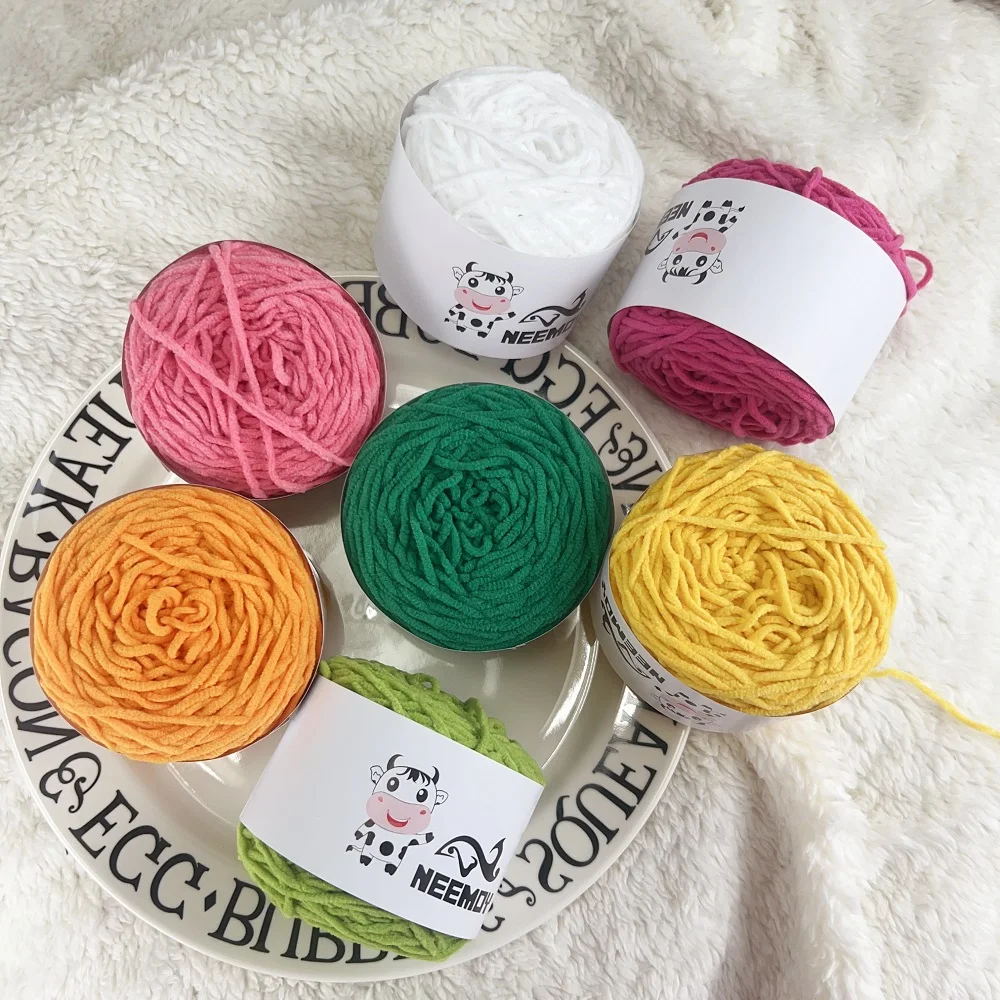 50 г Матовая синельная бархатная пряжа тщательно ледяная полоса кукла