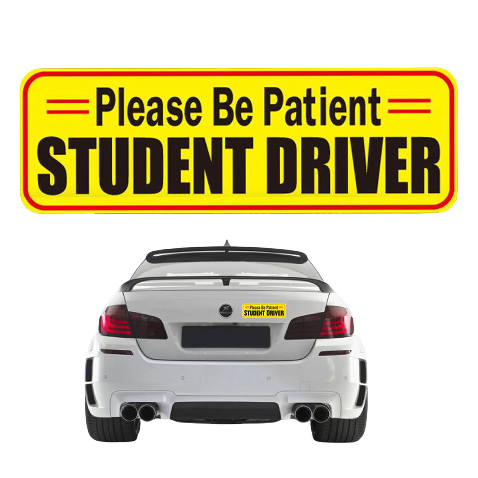 

Please Be Patient Student Driver Magnet Car Adhesive Reflective Vehicle Safety for New Rookie Drivers Removable Bumper Sticker