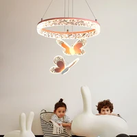 Children's Room Pendant Lights Nordic Warm And Romantic Girl Bedroom Princess Room Led Butterfly Chandelier Luxury Ins Lamps