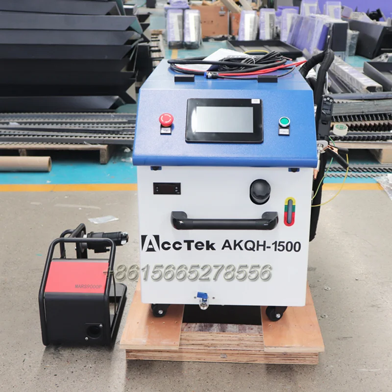 AccTek 1500 Вт небольшая оптоволоконная лазерная сварка чистая в сочетании с 1