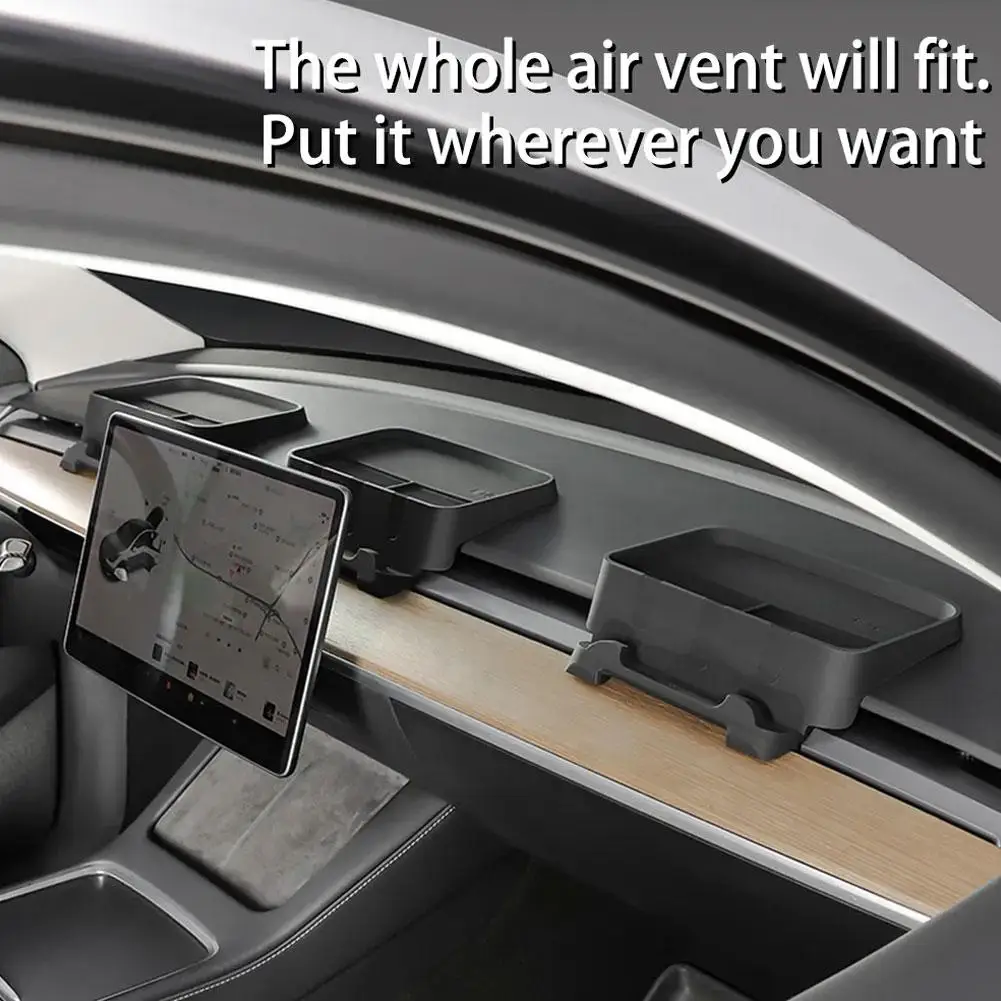 

For Tesla Model 3 Y Cell Phone Holder ETC Holder Air Auto Vent Organizer Tissue Accessories Box Silicone B2W5