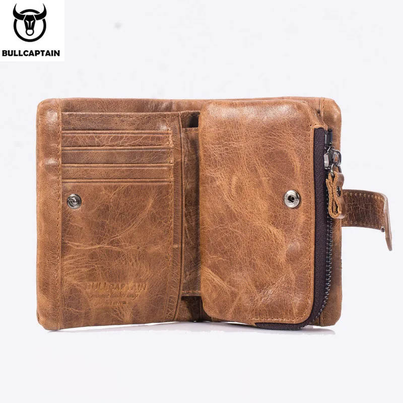 BULLCAPTAIN мужской кошелек из натуральной кожи в стиле ретро повседневный