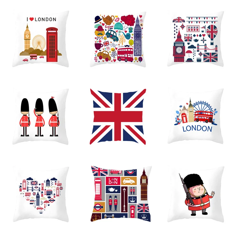 

Fashion British London Pillowcae England Flag Pillow Case for Living Room Bedroom Home Decor Home Decoration Modern 40x40 45x45