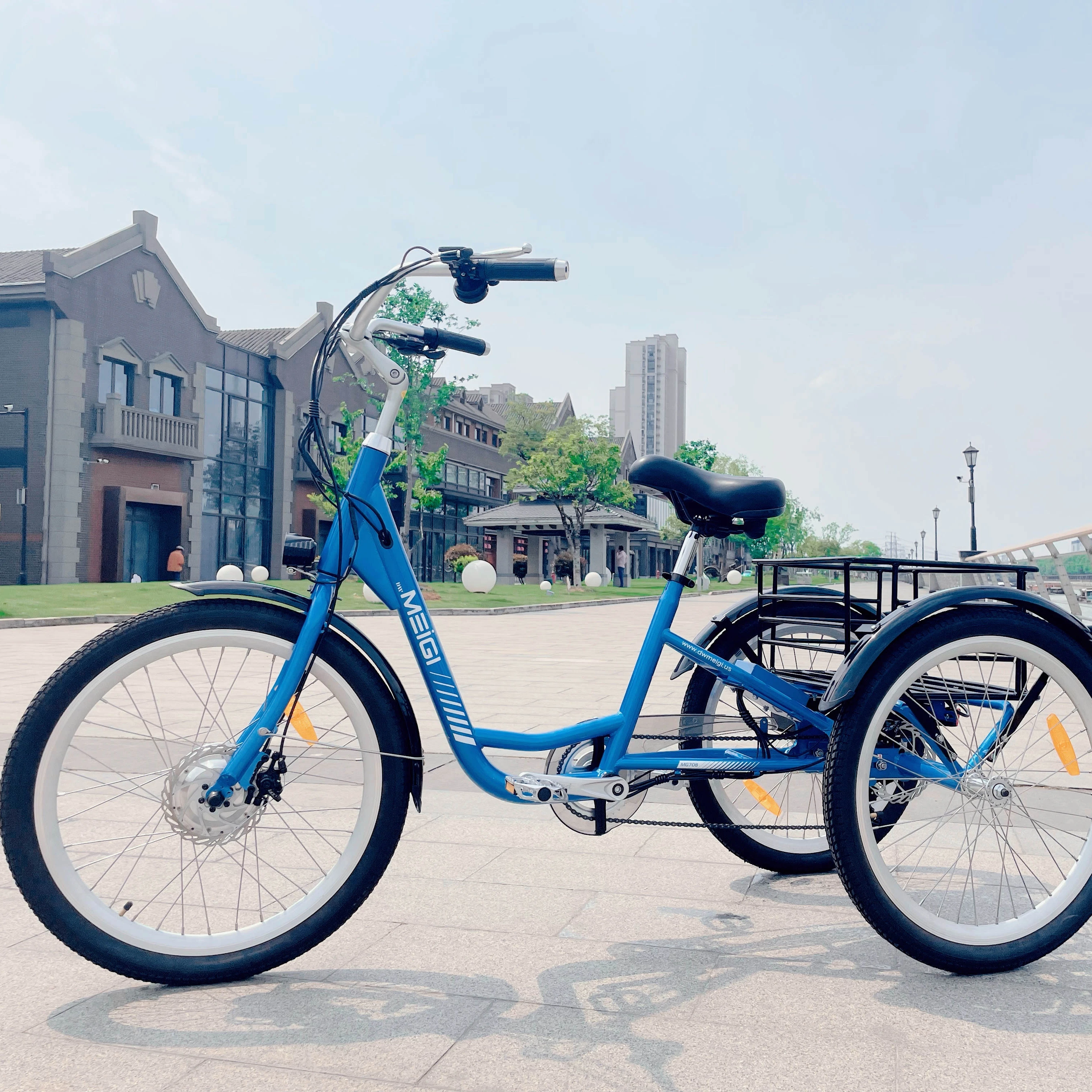 

Stock in LA warehouse USA Urban tricycle for adult Red cargo electric tricycle for elderly 350W Mobility trike for the Elderly