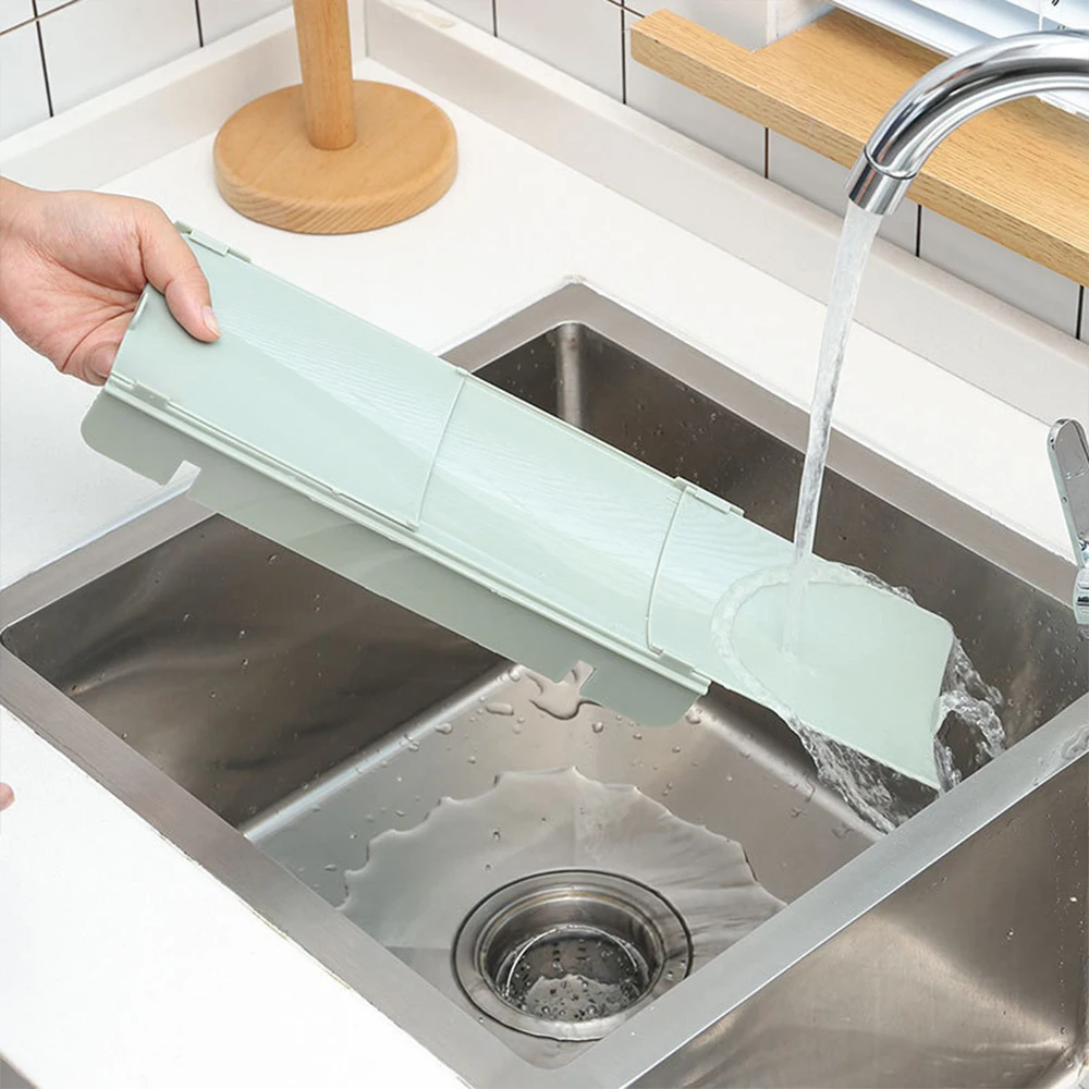

Kitchen Retractable Sink Flap Water Barrier Waterproof And Oil-proof Baffle For Sink Basin Washing Baffle Board With Suction Cup