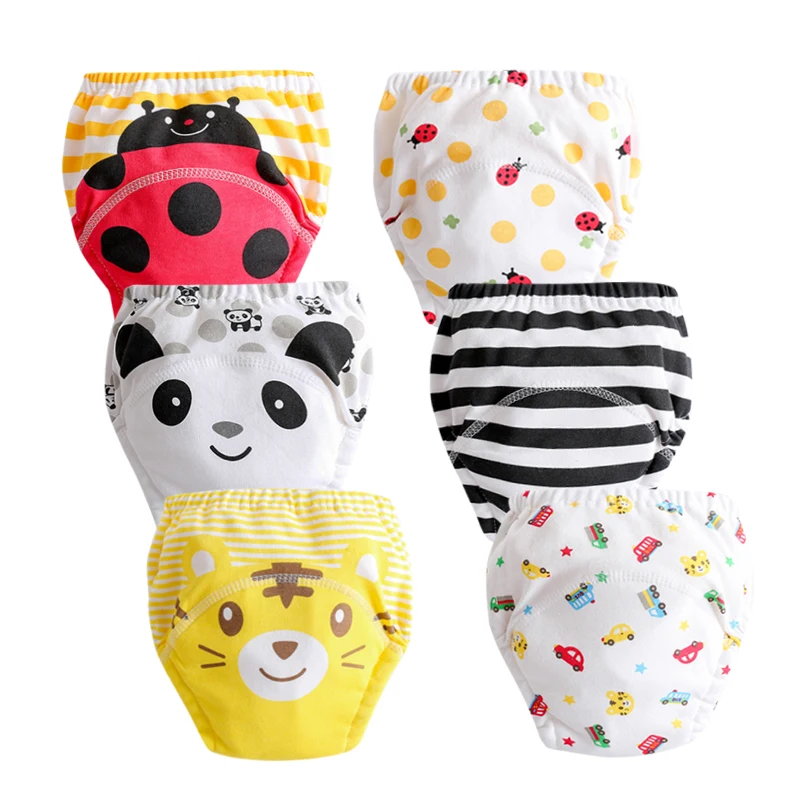 

6 шт./партия, Детские хлопковые подгузники-подгузники