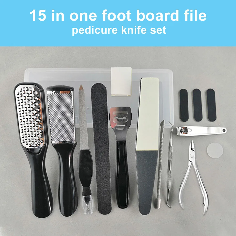 

15 In 1 Portable Travel Callus Remover Men Women Salon Skin Care Nail Clippers Manicure Home Stainless Steel Pedicure Tools Kit