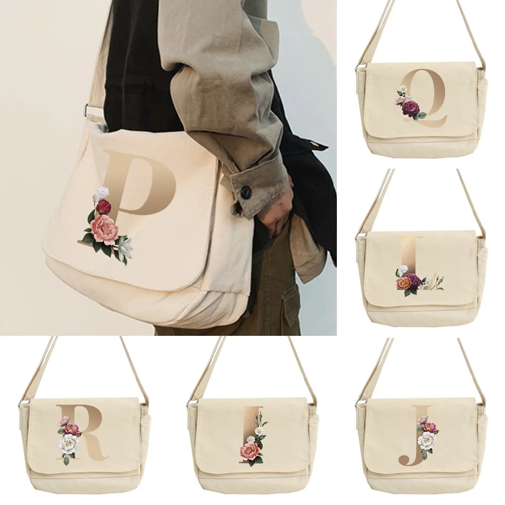 Messenger Bag Woman Japanese Multi-function Messenger Bag Student Harajuku College Style Portable One-shoulder Gold Pattern Bags