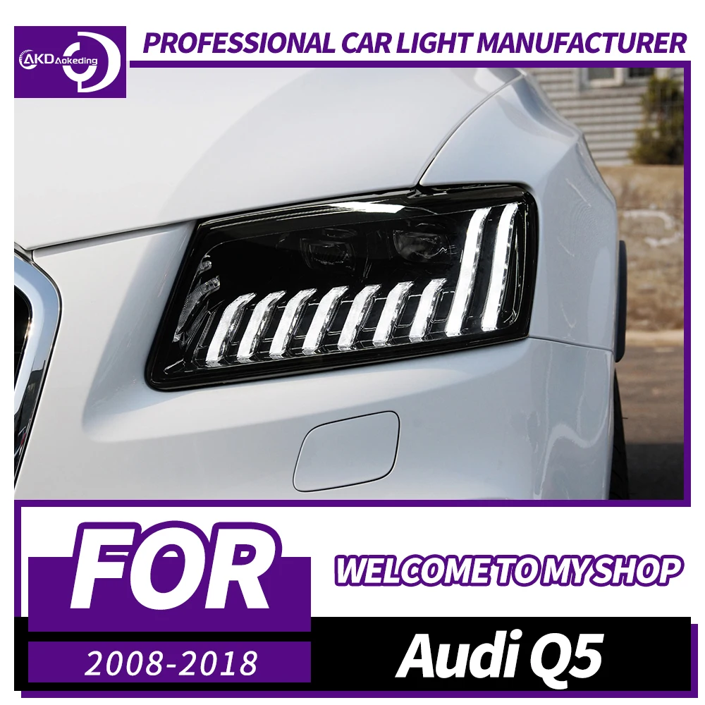 Фара AKD для Audi Q5 светодиодная фара 2009-2018 фары DRL указатель поворота дальний свет