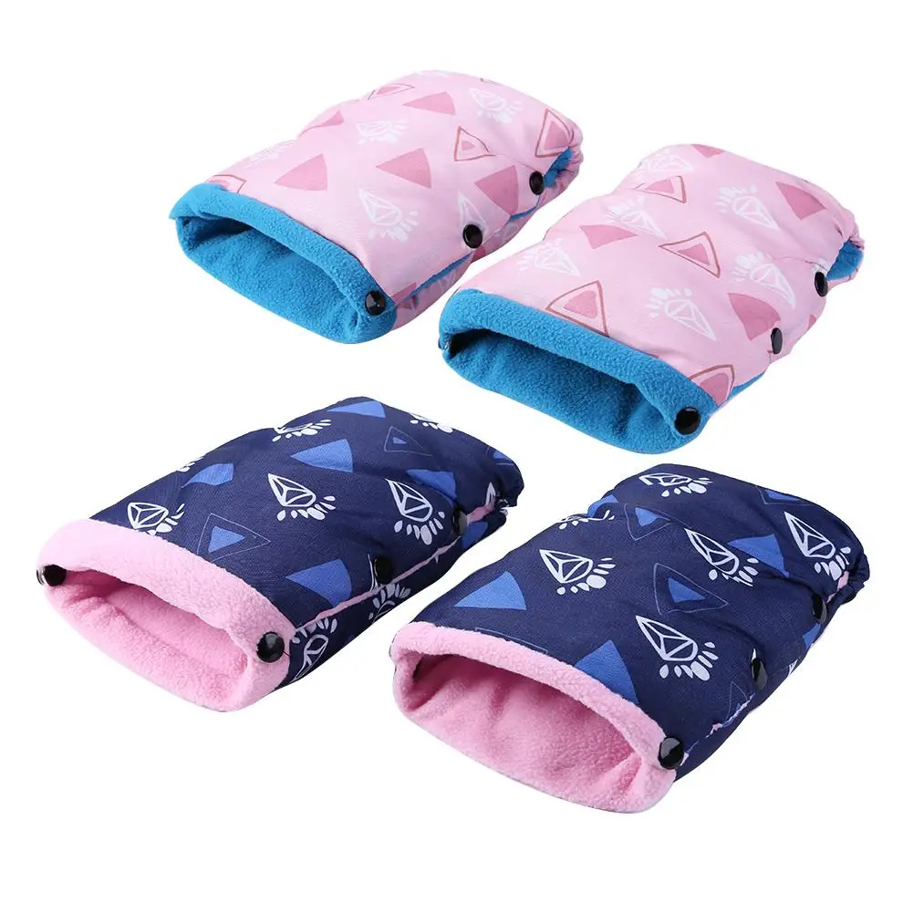 

Winter Warm Affordable Stroller Gloves Skillful Manufacture Superior Quality Plush Pushchair Hand Muff Pram Accessory 2pcs