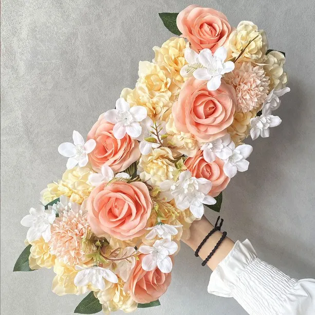 

52*28cm Wedding Flower Arrangement artificial Silk Flower Decoration L Eucalyptus Flower T-road Lead Wedding Flower Arrangement
