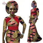 Осеннее женское платье с принтом в африканском стиле Дашики, с коротким рукавом и юбкой макси, с бесплатным головным убором, размера плюс 6XL, BintaRealWax WY2343