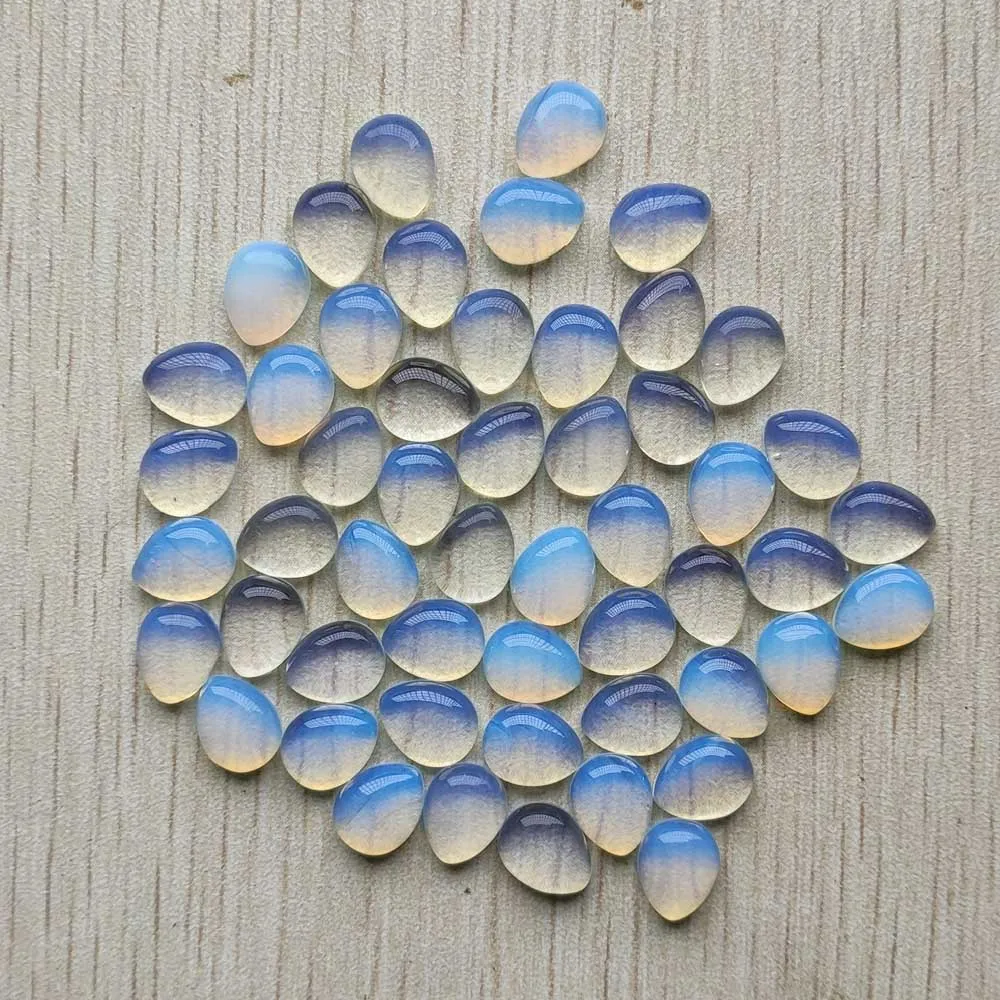 

Good quality fashion opal stone CABOCHON 8x10mm drop beads for jewelry accessories making 50pcs/lot Wholesale free shipping