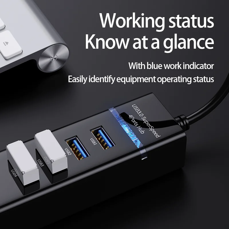 Usb3.0 Hub 4-портовый высокоскоростной USB-разветвитель для жестких дисков