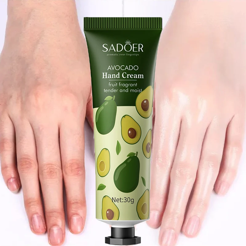 

Avocado Moisturizing Hand Cream Brighten Nourishing Fade Fine Lines Anti-crack Repair Remove Dead Skin Smooth Hand Care Products