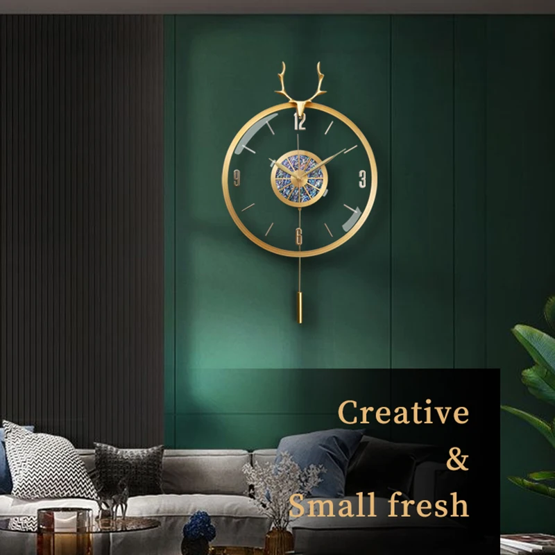 

Nordic Luxury Wall Clock Metal Modern Design Creative Large Clocks Wall Home Decor Silent Living Room Horloge Murale Gift Ideas