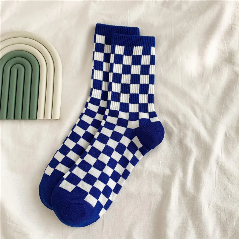 Women Socks Flower Stripe Pattern Cute Kawaii Japanese Korean Style Cotton Harajuku Funny Breathable Casual Spring Floral Socks