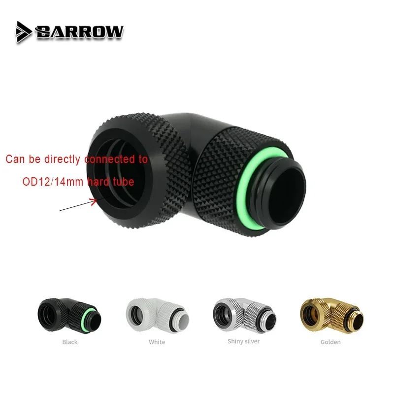 Жесткий трубный фитинг Barrow вращающийся на 90 градусов G1/4 дюйма адаптер для