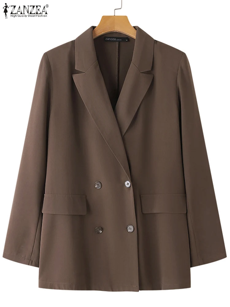 ZANZEA Long Sleeve Lapel Collar Blazer Buttons Fake Pockets Casual Elegant Suit Coats Women 2023 Fashion Office Lady Outerwear
