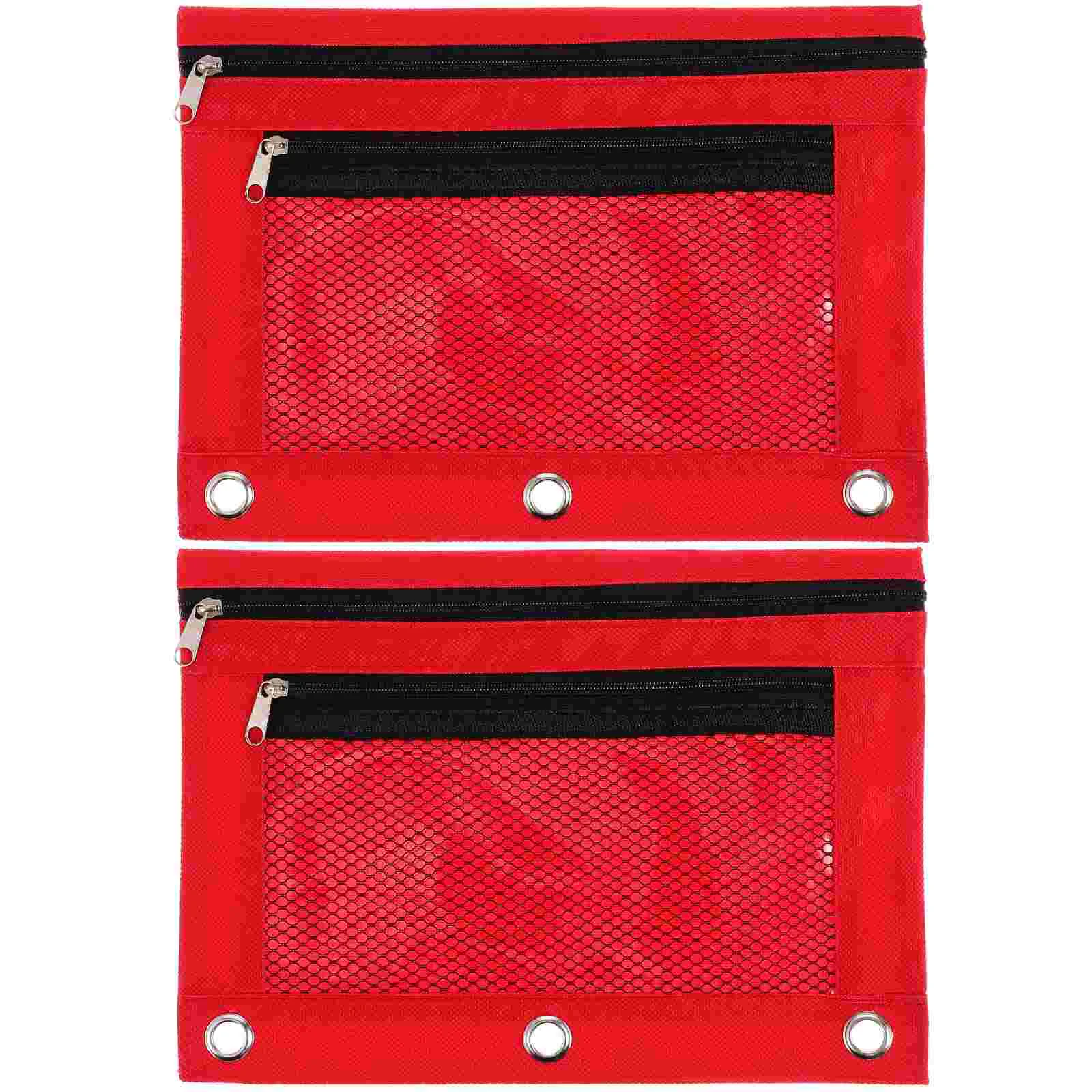 

Zipper Pouch Binder Bag 3 Bags Stationery Cases Pouches Ring Case Pocket Loose Leaf Cloth Oxford Pen Storage Large Container