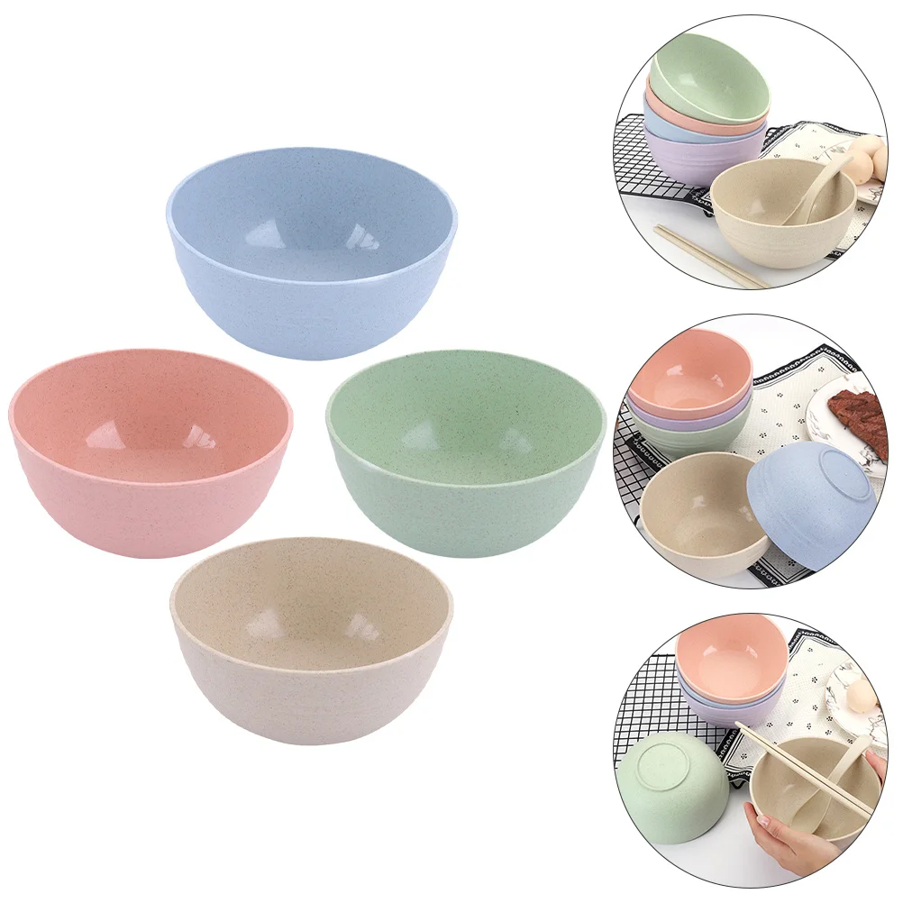 

Bowl Bowls Cereal Salad Large Noodlesoup Mixing Serving Fruit Unbreakable Straw Wheat Safe Pasta Sauce Rice Snack Set Porridge