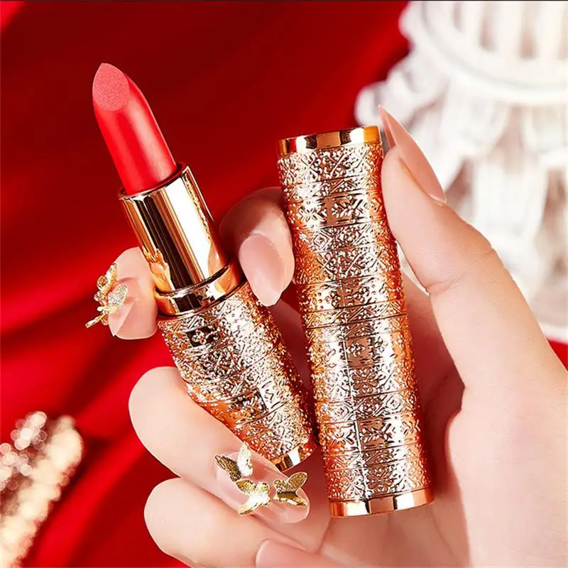 Матовая маленькая золотая губная помада натуральный водостойкий стойкий Макияж