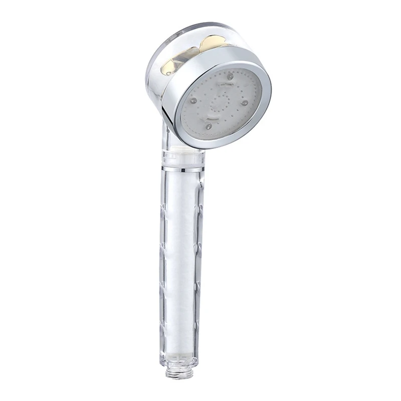 

Color Bathroom Handheld Shower Head Turbo Propeller Water Saving Shower Head High Pressure Filter Temperature Sensor