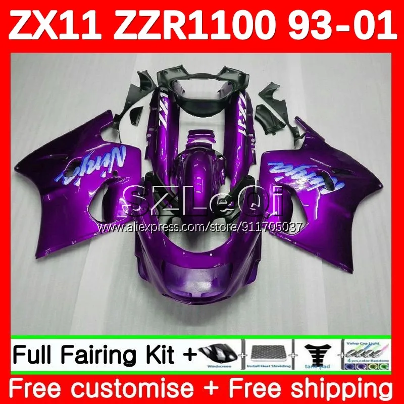 ZX-11R Для KAWASAKI NINJA ZZR 1100 ZX11 Глянцевый фиолетовый R ZX11R 93 94 95 96 97 114No.131 ZX 11R ZZR1100 1998 1999 2000