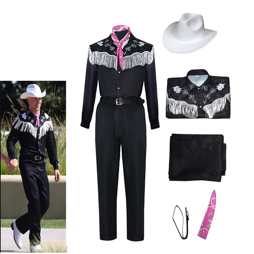 

Ken Cosplay Costume Movie Barbier Coat Pants Hat Outfits Fantasia Men Boys Halloween Daily Casual Cloth Party Disguise Suit