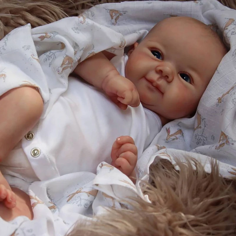 19inch Already Finished Painted Reborn Doll Parts Juliette Cute Baby 3D Painting with Visible Veins Cloth Body Included