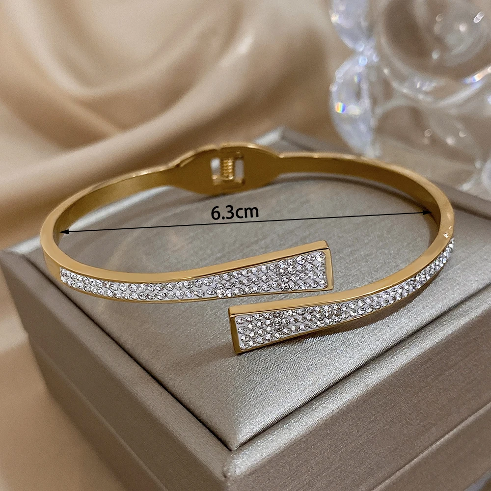 Greatera Роскошные инкрустированные искусственными манжетами из нержавеющей стали