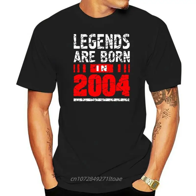 

Custom Tshirt Man Casual Legends Are Born In 2004 T-Shirt For Men Formal Cotton Tee Shirt Humour Summer Plus Size Top Quality