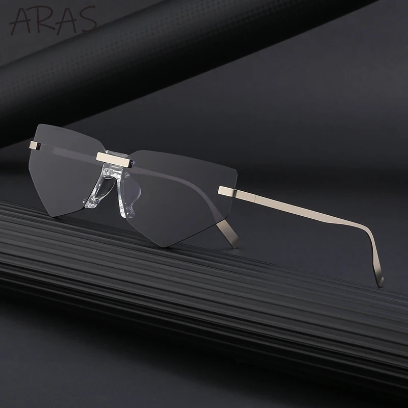 

Irregular Rimless Sunglasses Women Fashion Polygon Men Mirror Shades Uv400 Vintage Punk Sun Glasses Trend Small Frame Eyeglasses