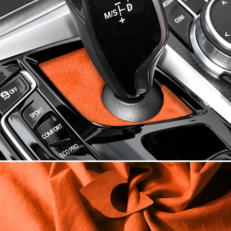 Фото Сделано из алькантары для BMW 5 серии G30 G38 6GT, центральная консоль, панель переключения передач, наклейка, автомобильные аксессуары премиум-класса для интерьера №5