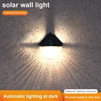 led solar wall lamp outdoor waterproof spotlights stairs fence porch light up and down luminous garden decor for balconyyard